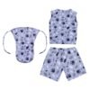 New Born Baby Organic Cotton Front Open Sleeveles Jhabla with Sorts & Langot/Nappies for Unisex (Baby Boys & Baby Girls) Clothes Sando Vest Casual Regular Fit (0-3 Months, Gray)