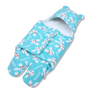 MATRIKAA Warm Supersoft New Born Hooded Baby Swaddle Wrapper/Baby Wrap Blanket for Winters (Turquoise) | (0-6Months) | (72x72cm)