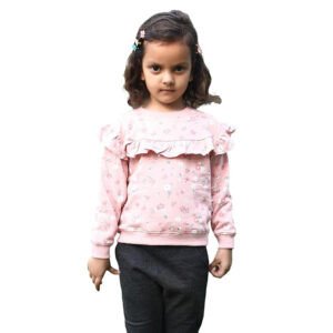 MATRIKAA Warm and Cozy Wool Blend Full Sleeve Sweatshirt and Pant Set For Girls | Winter Wear Clothes For Kids