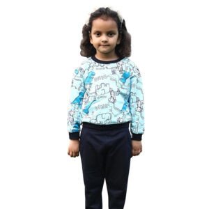 MATRIKAA Warm and Cozy Wool Blend Full Sleeve Sweatshirt and Pant Set For Boys/Girls | Winter Wear Clothes For Kids